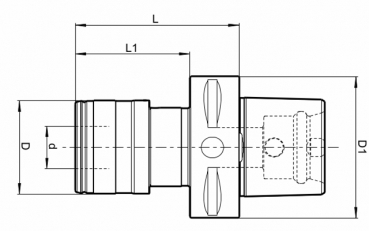 Skizze Polygonschaft-Aufnahmen - Gewindeschneidfutter Polygonschaft C50