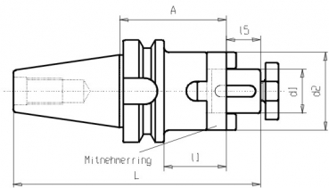 Skizze MAS-BT - Kombi-Aufsteckfrserdorn BT40  Form AD/B