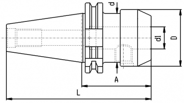 Skizze ANSI-CAT - ANSI-CAT metrisch Weldonaufnahme SK40