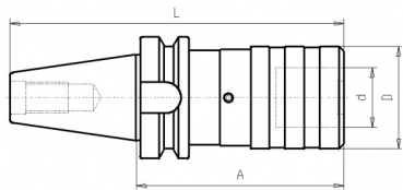 Skizze MAS-BT - Gewindeschneidfutter BT40 mit Lngenausgleich