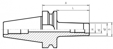 Skizze MAS-BT - Aufnahme fr Einschraubfrser BT50  G6,3 / 15.000 Umin