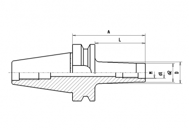Skizze MAS-BT - Aufnahme fr Einschraubfrser BT30 G6,3 / 12.000 Umin